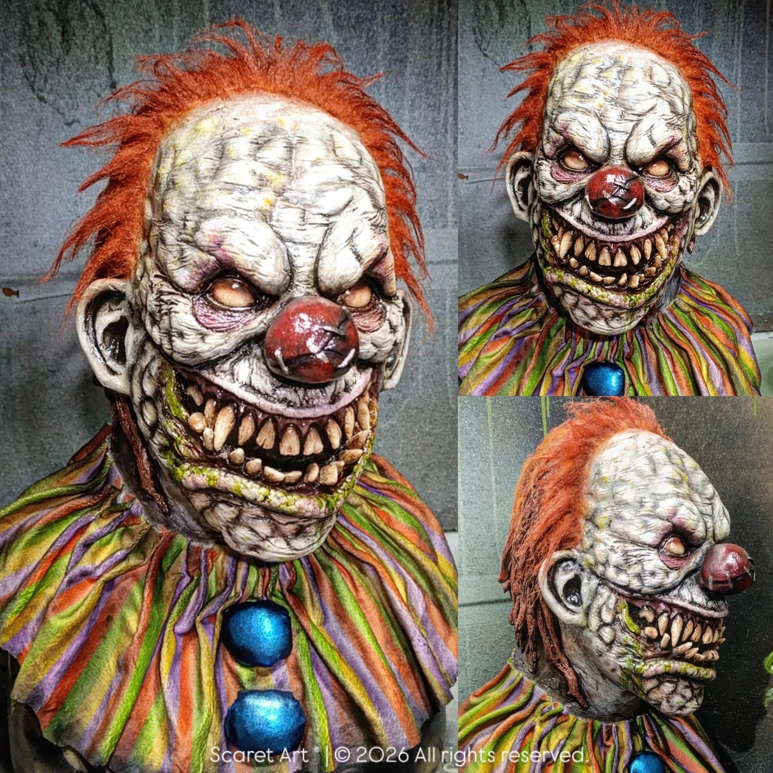 Clown Mask circus, latex mask, terror movie