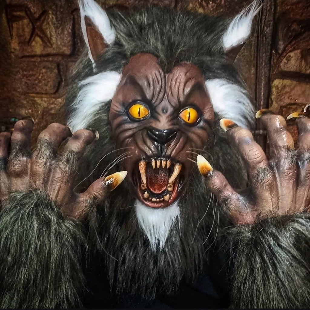 Wolf thriller Michael Jackson latex mask + latex claws, pop, king, movie, cosplay