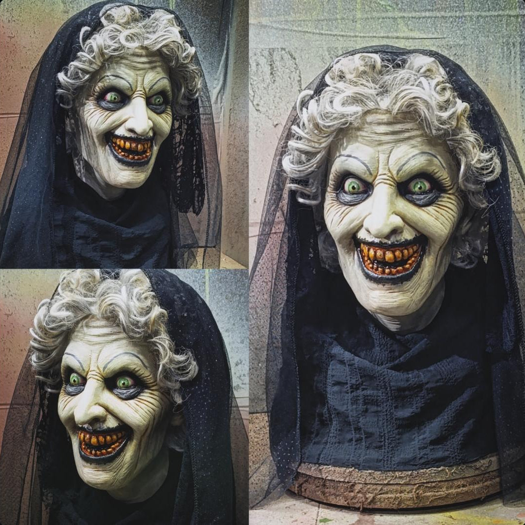 Costume Parker crane latex mask , witch black, movie , cosplay, lady in black, halloween, terror, horror, mask