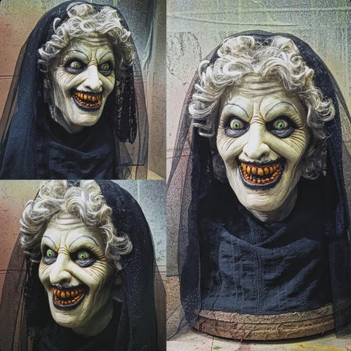 Costume Parker crane latex mask , witch black, movie , cosplay, lady in black, halloween, terror, horror, mask