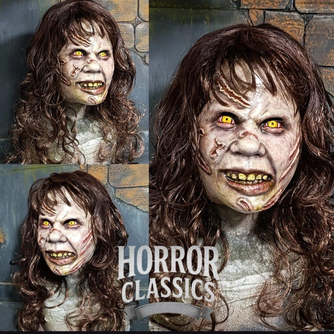 Regan mask latex, pazuzu, exorcist, terror, halloween, cosplay