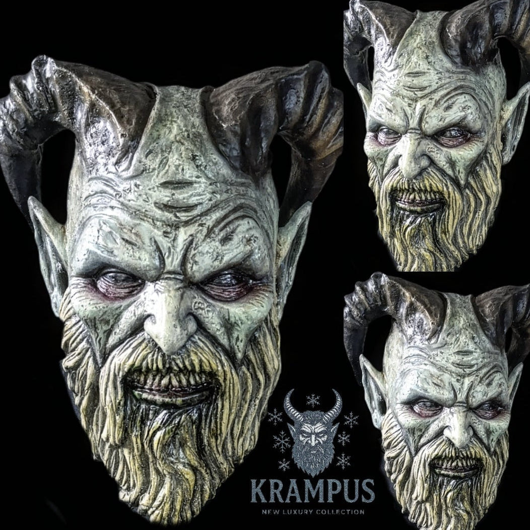 Krampus #2 latex mask , christmas, halloween, terror, cosplay, navidad, greenstmas