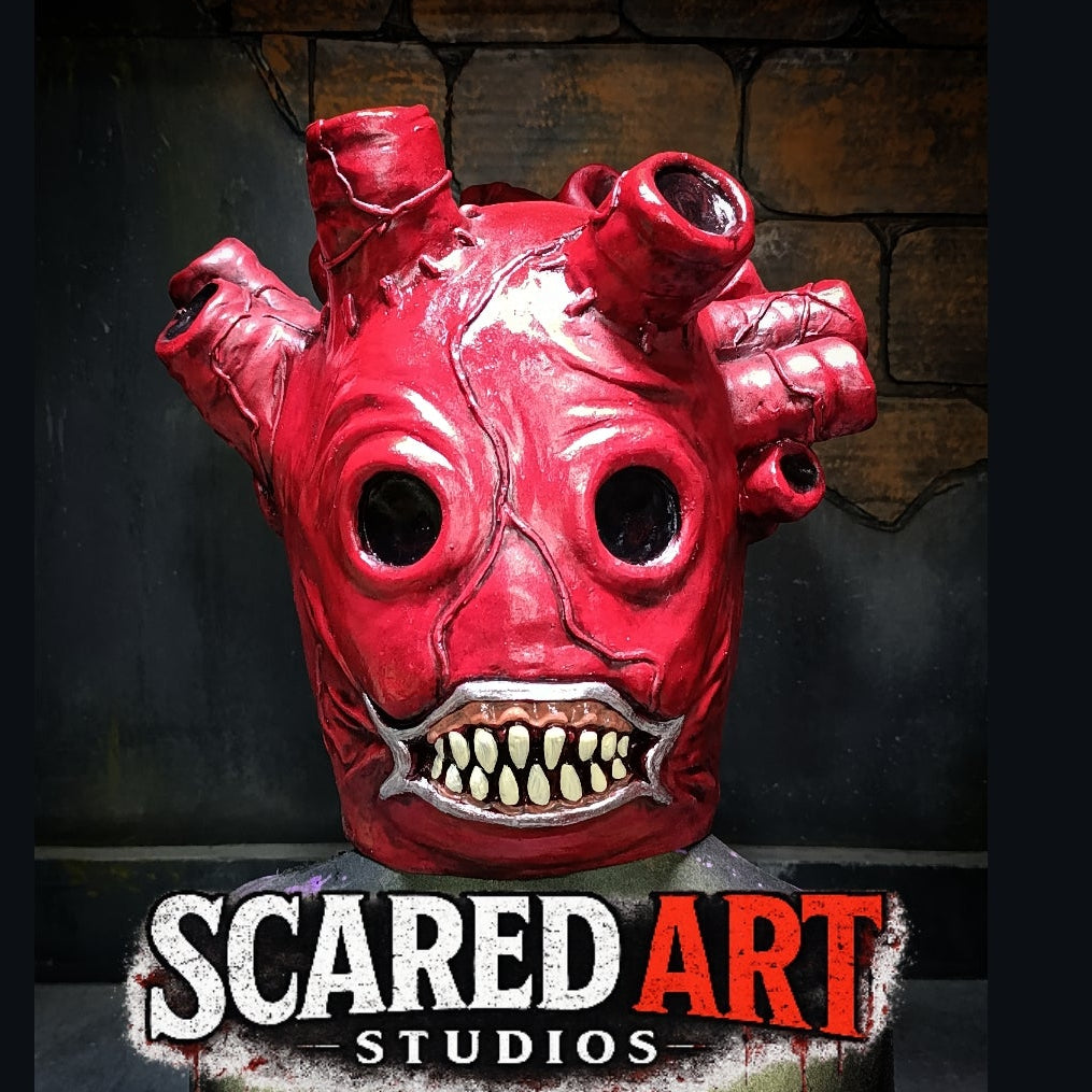 SHIN Anime Dorohedoro Shin Heart Red latex Mask, Cosplay, terror, halloween, cosplay, japon